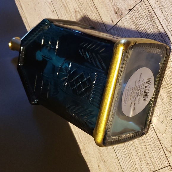 Threshold Blue Glass House Soap Dispenser with Gold Trim - New - Picture 5 of 11